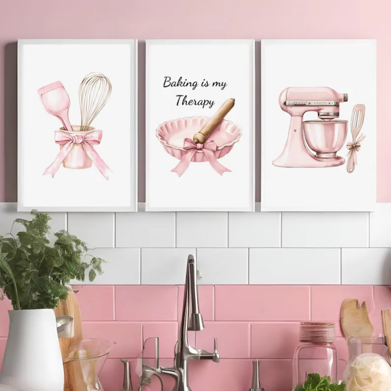 Kitchen And Baking Life - Cucina retrò rosa Simpatico miscelatore e