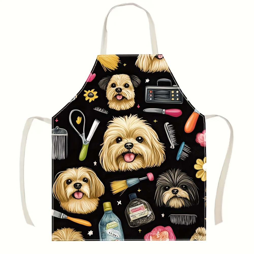 Kitchen Baking Background - Grembiule Divertente per Toelettatori di Cani