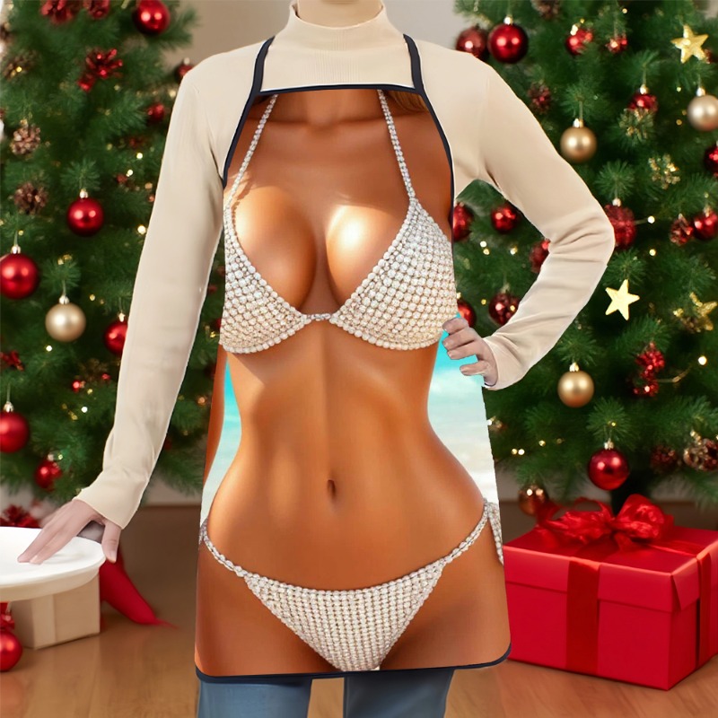 Baking Kitchen At Home - Grembiule con stampa bikini, 1 pezzo