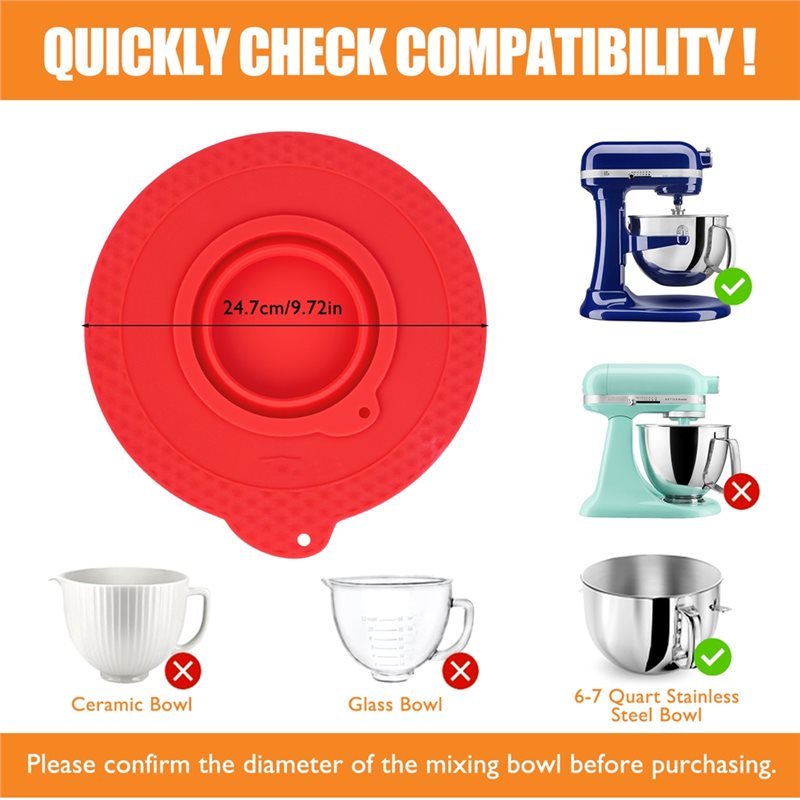 Stand Mixer Bowl - AD24 Coperchio in silicone per ciotola