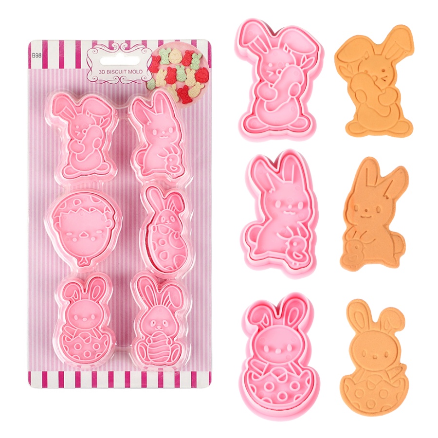 Kitchen Baking Decor - 6 pz/set Coniglietto di Pasqua Formine