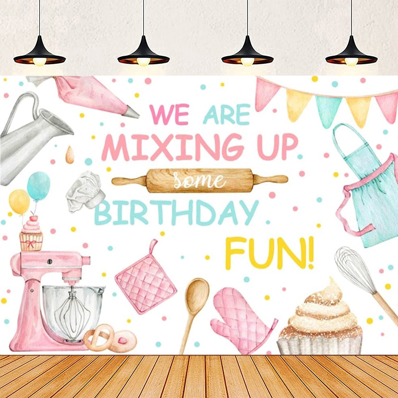 Kitchen Baking Background - Sfondo Fotografico Rosa per Feste di