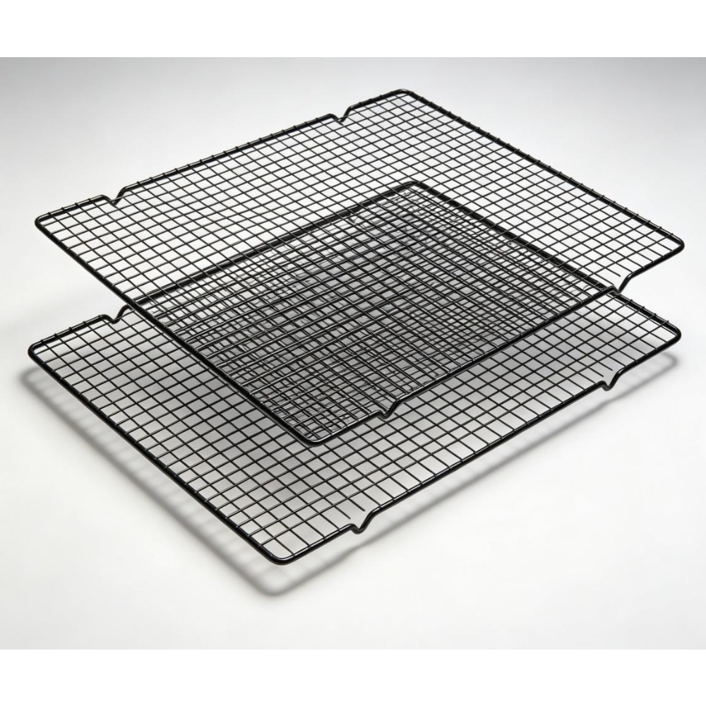 Kitchen Baking Rack - Set di 2 Griglie Rettangolari Nere