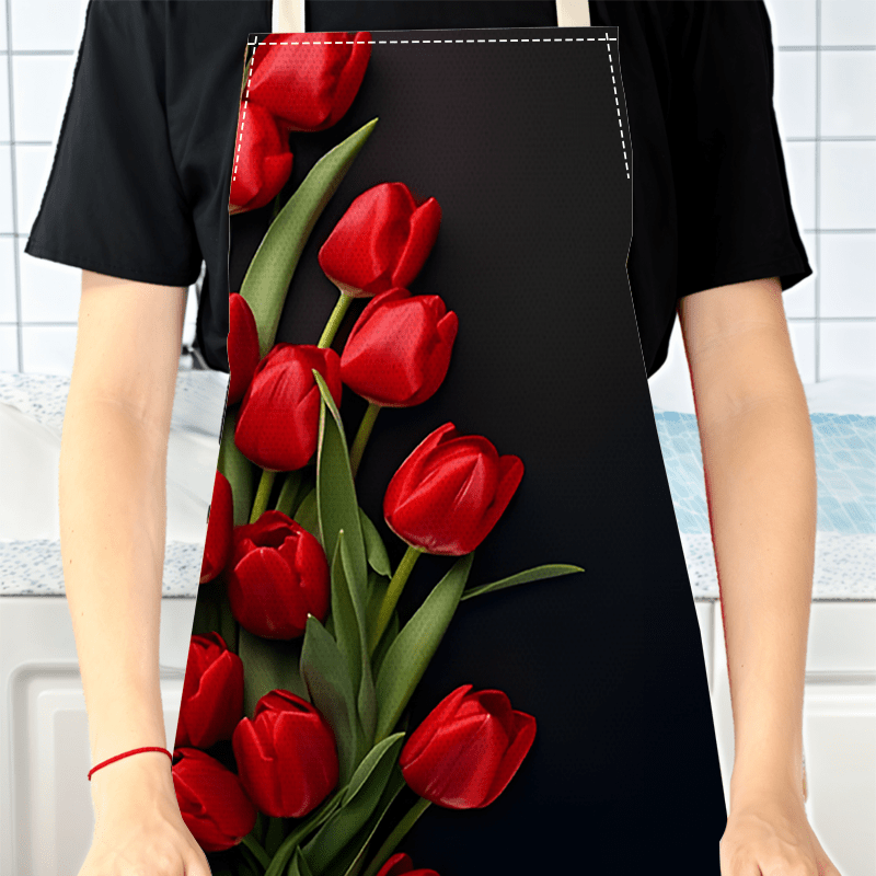 Grembiule in lino con 1 tulipa - Kitchen Baking Background recensione e prezzo