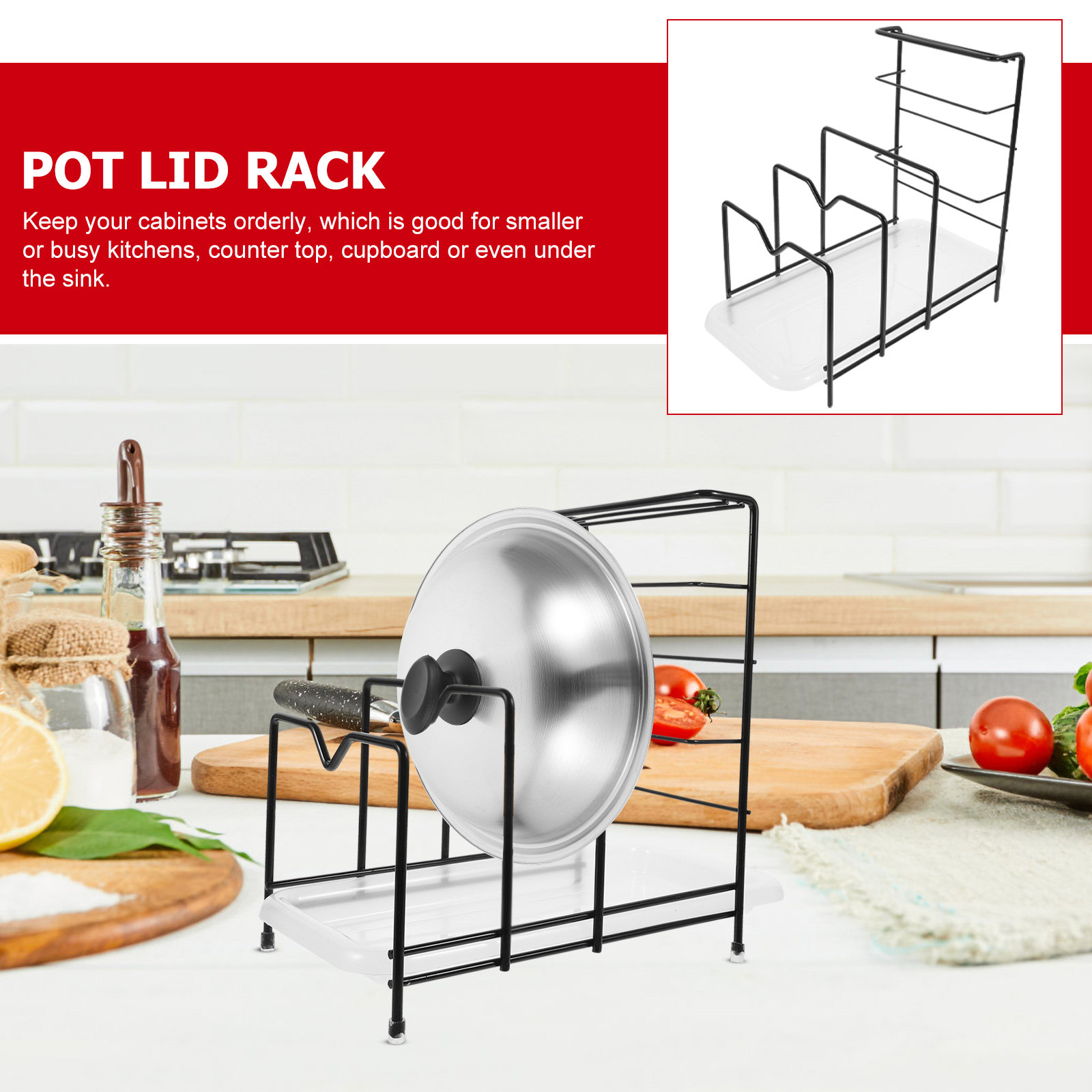 Organizzatore per coperchi di  - Kitchen Cabinet Baking Organizer recensione e prezzo